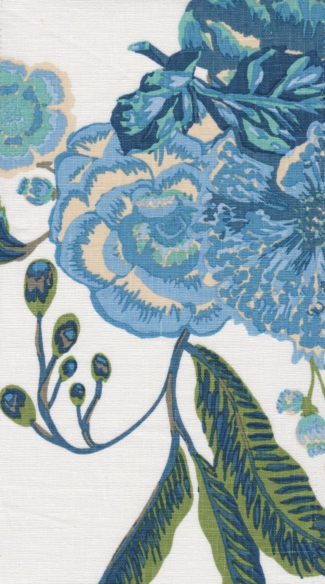 Bahia Bouquet blue indoor fabric by Martyn Lawrence Bullard