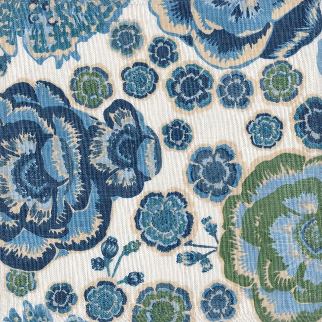 Rio blue indoor fabric by Martyn Lawrence Bullard