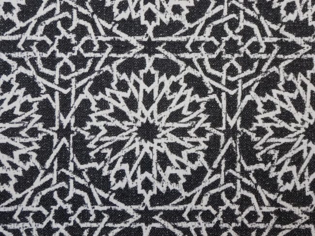 Mamounia Petite charcoal Indoor/Outdoor Performance Woven fabric by Martyn Lawrence Bullard