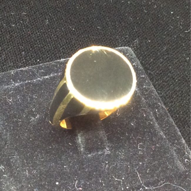 Ring, Black Lacquer Ring, Yellow Gold