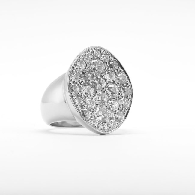 Ring, Valmonte White Gold Diamond Signet Ring