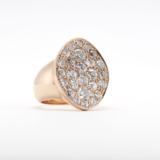 Ring, Valmonte Diamond Rose Gold Signet Ring